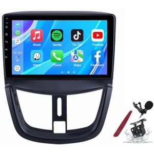 Android 14 Autoradio Sat Navi voor P-eugeot 207(2006-2015) 9 Inch Touchscreen Multimedia Speler met Draadloze Carplay GPS Navigatie FM RDS Bluetooth 5G-WiFi SWC DSP,M100s