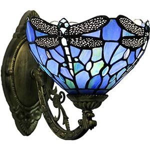 Tiffany Wandlamp LED Licht Gekleurde Glazen Gang Licht Libelle Spiegel Voorlicht Badkamer Verlichting Wandlamp Gang Licht Kaptafel Licht