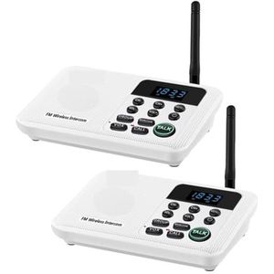 Walkie-talkie, 22-Kanaals FM Draadloze Intercoms Thuis Huis Zakelijk Kantoren 1Mile Range Kamer naar kamer Bellen en praten Systeem(2Unit White)