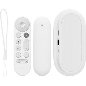 kwmobile hoes voor afstandsbediening en streamingapparaat - Beschermcase compatibel met Google TV Streamer 4K - Van silicone in wit