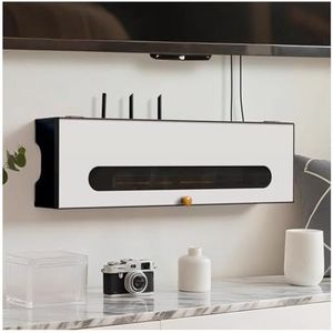 Wifi-router opbergdoos, houten kabelmanagement organizer, kabelmanagement rek for stekkerdoos, woondecoratie for slaapkamer en woonkamer(70x12x20cm)