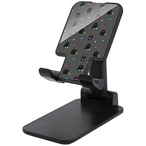 Rock Band van Leuke Monster Opvouwbare Mobiele Telefoon Stand voor Desktop Leuke Telefoon Tablet Houder Mount Zwart-Stijl