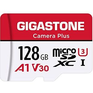 Gigastone Geheugenkaart 128 GB camera plus serie, leessnelheid tot 100 MB/s. Ideaal voor Full HD video Gopro drone camera Android A1 Micro SDXC-kaart met mini-hoes en SD-adapter.