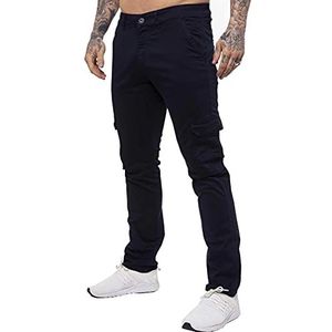 Enzo Jeans Mens Cargo Combat Broek Chinos Slim Fit Katoen Stretch Werkbroek