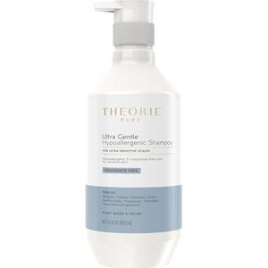 Theorie Ultra Gentle Hypoallergene shampoo 400 ml, stralend vernieuwd vocht, voor extreem gevoelige hoofdhuid, geen allergenen, sulfaten, parabenen en ftalaten, vrij van geurstoffen