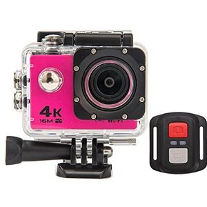 Actiecamera, 4K Waterdichte Sportcamera Videocamera WiFi Videocamera Onderwater Video Camera Buitensporten DV Actiecamera(Pink)