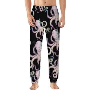 Rainbow Octopus pyjamabroek voor heren, zachte loungebroek, lichte slaapbroek