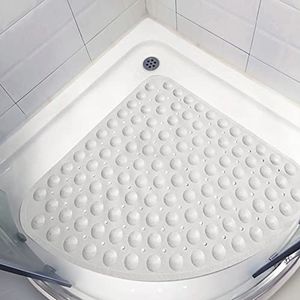 HLCUI Sector rubberen hoekdouchemat, antislip kwadrant badmat antibacteriële mat met zuignappen voor douche of bad, antislip badmat, A, 80 cm
