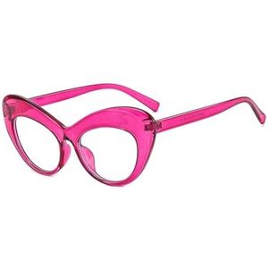 Nepbrillen, Brilmonturen Cat's Eye Extra Large Acetaat Multicolor Unisex(Dark Pink)
