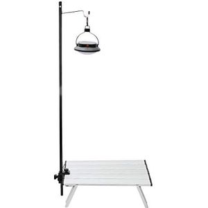 Opvouwbare lichtbeugel, draagbare aluminium standaard buiten camping tafellamp paal LED paal lamp hoge paal lamp (zwart)