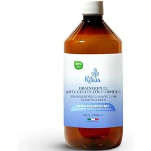 Ritalia® Anti-cellulitis-bandagevloeistof, dode zee, zout en werkzame stoffen, 100% veganistisch, afwaterend, reducerend, slankmakend en verstevigend (vloeistof)