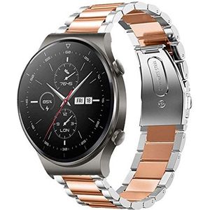 Compatibel met Huawei Watch GT2 Pro Bands, lvbu roestvrij staal metalen vervangende armband compatibel met Huawei Watch GT 2 Pro Smartwatch, Zilver-roségoud, armband