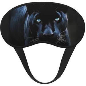Panter met blauwe ogen slaapmasker voor dames en heren, zacht en comfortabel slaapmasker, verduisterend, slaapoogbedekking voor reizen, yoga, dutje