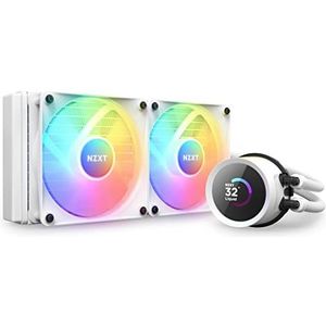 NZXT Kraken 240 RGB - RL-KR240-W1-240 mm AIO CPU Waterkoeling-1,54 Inch LCD Scherm 240 x 240-2 x 120 mm RGB Core Fans - Een Breakout Kabel voor Eenvoudige Installatie-Verstelbaar door NZXT Cam - Wit