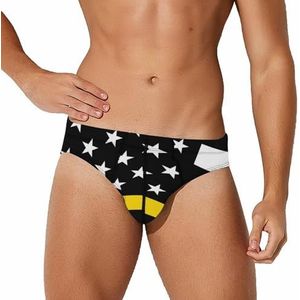 USA Dunne gele lijn vlag heren slips ondergoed stretch slip zachte ademende onderbroek bedrukt