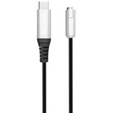 eSTUFF USB-C mini-jack adapter 30 cm kabel. Metalen stekkers met, W126388411 (30 cm kabel. Metalen stekkers met zwarte kabel.)