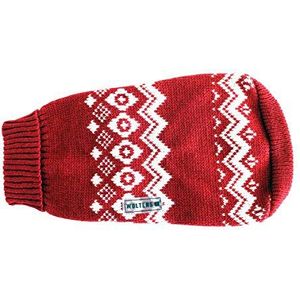 Wolters Noors gebreide trui voor mops & Co. Honden pullover hondkleding zwart/wit XS - XL, 30cm für Mops&Co, rood/wit
