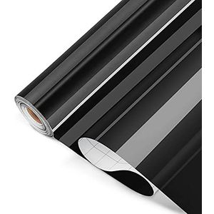 Zelfklevende Vinyl Plotterfolie, Zwart Permanent Vinyl Folie - 30,5 x 500 cm, Holografische Craft Zwart Premium Plotter Vinyl Rol voor, Ambachten en Huisdecoratie, Silhouette Cameo.