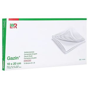 Gazin kompressen, 10 x 20 cm, 8 stekkers, 5 x 2 stuks
