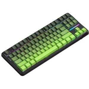 QPSJXN Aangepast draadloos mechanisch toetsenbord met RGB-achtergrondverlichting Hot-Swap pakking ontwerp en 3-modus connectiviteit groot compatibel met verschillende apparaten (matcha groen)
