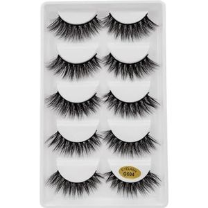 UAMOU 2/50/100 dozen nertsen wimpers valse wimpers 3D natuurlijke Faux Wimpers Zachte Wimper Extension Make-Up G600 Cheerfully (Color : 5 Pairs G604, Size : 5 Boxes)