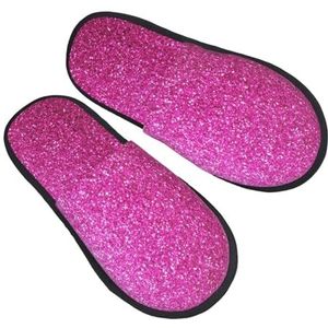 ZaKhs Kleurverloop Pailletten Sparkle Print Vrouwen Slippers Antislip Fuzzy Slippers Leuke Huis Slippers Voor Indoor Outdoor M, Zwart, Large Wide