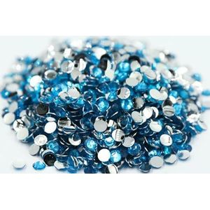 Groot pakket 2-6mm Hars Flatback Crystal stickers AB Zilveren onderkant Hars Niet-hotfix Strass Nail Art Strass Kledingstuk-Capri Blauw-4.0mm SS16-10000st