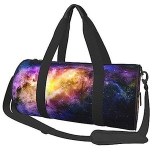 Nebula In The Universe print plunjezak nachttas grote capaciteit opvouwbare uniseks gymtas voor reizen buiten, zwart, één maat, Zwart, Eén maat
