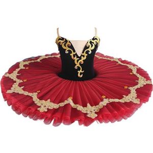 Xytraiihw 2024 Meisjes Professionele Ballet Tutu Jurk Rode Dans Kostuum Kids Prestaties Ballerina's Kids Pannenkoek Tutu Feestjurk,Rood,120
