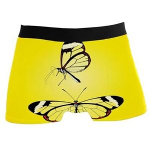 GISPOG Butterfly Boxershorts voor heren, ondersteuning voor mannen, stretch, laagbouw, boxershorts, korte boxershorts, 1 kleur, M