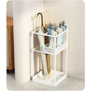 YFAURNDE Paraplu-opbergrek, opbergrek for thuis, opbergrek for paraplu's, commercieel kantoor, afdruiprek for paraplu-emmers(White)