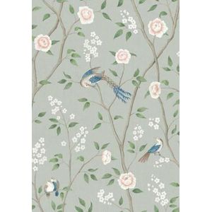 behang bloemen groen 53 cm x 10.05 m - van Sanders & Sanders