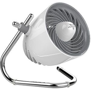 Vornado Pivot Ventilator voor het bureau, klein, stil, energiebesparend, 31 dB, 4-14 W, wit-ijsgrijs