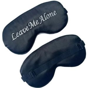 2 stuks geborduurde zijden slaapmasker oogzachte verduisterende blinddoek met verstelbare riem slapen om te slapen (zwart)