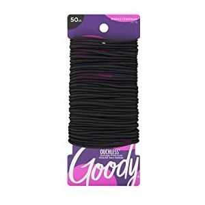 Goody Ouchless geen metalen elastiek, groot, dun zwart, 2 mm, 50 Count
