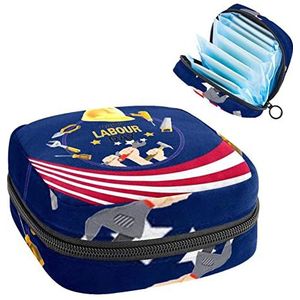 Maandverband Opbergtas, Periode Kit Bag voor school, Menstruatiekopzakje, Maandverband Pads Organizer Bag, American Labor Day