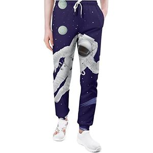 Astronaut And Planets Joggingbroek voor heren, casual joggingbroek, atletische loungebroek met zakken voor vrouwen