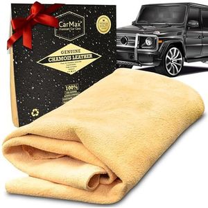 CarMax Professional Premium Natural Chamois - Schoon als een pro met onze grootste en beste zeem - uitstekende droogcapaciteit - eenvoudige, streepvrije afwerking