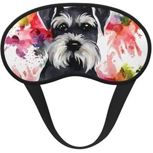 Slaap-oogmasker voor vrouwen en mannen, zacht, comfortabel slaapmasker, verduisterend, slaapoogbedekking voor reizen, yoga, dutje, werk, schnauzer