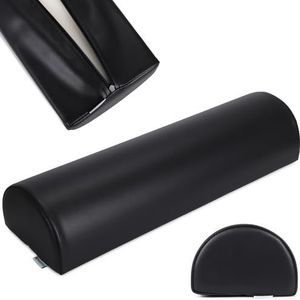HABYS Halve rol 60×18×12 cm | Vinyl Flex bekleding | Ondersteuning voor voeten of knieën bij massage & therapie | Kleur: zwart
