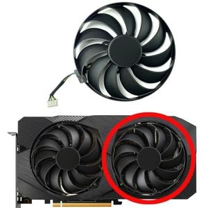 PLD10010S12HH Voor ASUS RX5500XT DUAL EVO RX 5500XT GPU-ventilator Vervangende ventilator voor grafische kaart(Right fan)