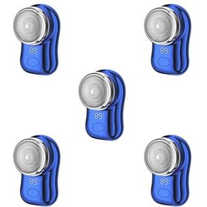 5 Set Elektrische Mini Scheerapparaat Voor Mannen Draagbare Elektrische Scheermes voor Thuis Outdoor Reizen Blauw