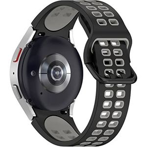 Hijiawee Sportbanden compatibel met Samsung Galaxy Watch 5/5 Pro, ademend zacht siliconen sport dames heren vervangende riem voor Galaxy Watch 5 (zwartgrijs)