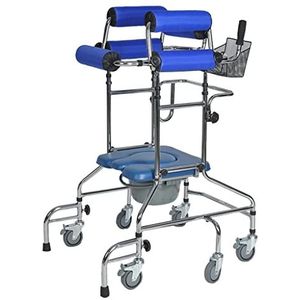 Rollator Walker voor senioren met commode stoel 6 wielen aluminium rollator mobiliteit hulp voor onderste ledematen revalidatie training