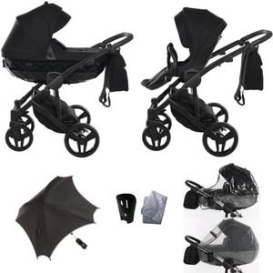 Nieuw! Originele Junama Diamond Basic v2 modulesystemen combikinderwagen 2in1 Exclusive Prams (01 zwart)