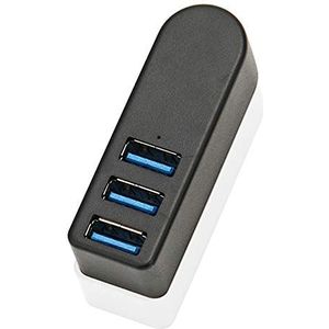 EasyULT USB 3.0 hub, draagbare datahub 3 USB 3.0-poorten voor gegevensoverdracht 5 Gbit/s, aluminium mini HUB 3.0 270° draaibaar, compatibel met Windows, Mac OS (zwart)