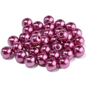 50-1000 stuks/partij ronde ABS imitatieparel kralen losse kralen acryl spacer kraal voor het maken van sieraden diy armband ketting-donkerpaars-12 mm x 50 stuks