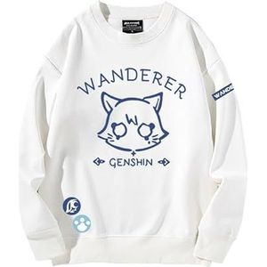 doyouwantmore Unisex Sweatshirt Anime Genshin Impact Wanderer Crewneck Sweatshirts Womens Scaramouche Lange Mouw Trui Ronde hals Mode Trui Tops voor Volwassen Jeugd, #1, M