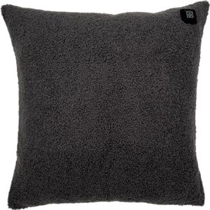 Warmpi® Draadloos Warmtekussen incl. Warmpi® Powerbank (10.000mah) - Teddy Donkergrijs boucle -Het elektrisch verwarmde kussen heeft ook kabel van 3m voor opwarming via stopcontact of USB (Dark Grey)