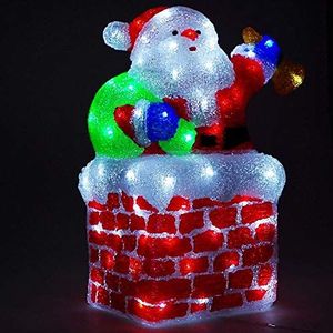 Kerstman kerstfiguur van acryl met 96 leds, IP44, voor binnen en buiten